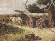 James holland,r.w.s Countryfolk logging (mk37) oil painting on canvas